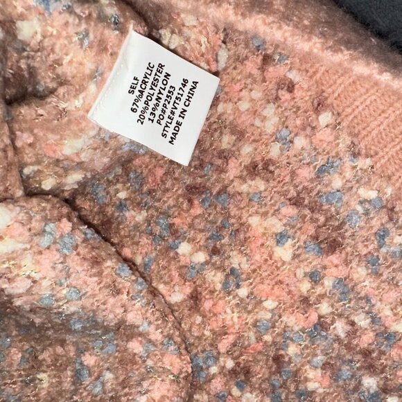 Peach Pink Confetti Popcorn Sweater High Neck Long Sleeve Love & Vine Size Small - Picture 7 of 10